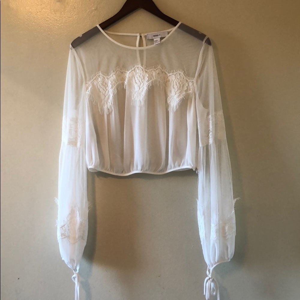 Festival Forever 21 plus white crop top blouse